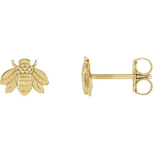 14K Yellow Gold Bumblebee Stud Earrings Quality Gem LLC Bethel, CT