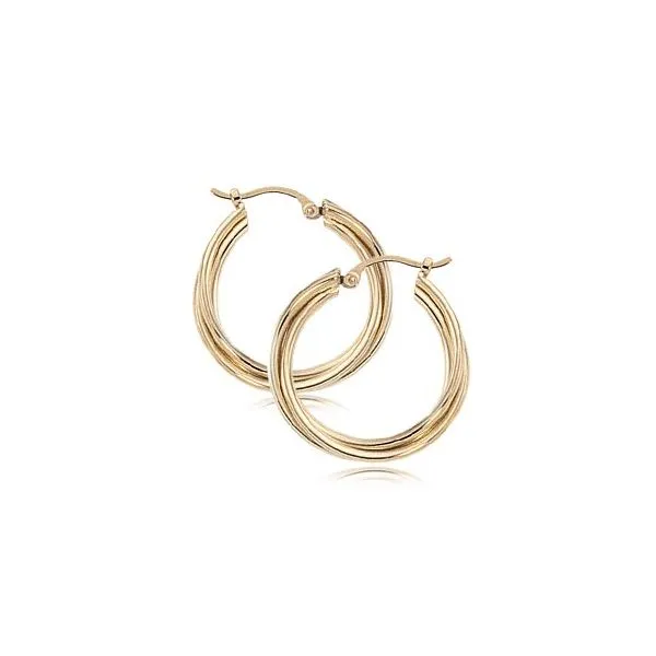 14K Yellow Gold Twist Hoop Earrings Quality Gem LLC Bethel, CT