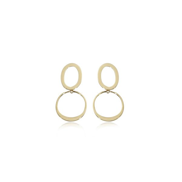 14K Yellow Gold Trembling Circle Dangle Earrings Quality Gem LLC Bethel, CT