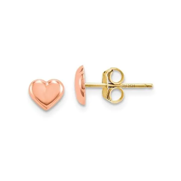 14K Rose Gold Heart Stud Earrings Quality Gem LLC Bethel, CT