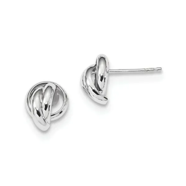 14K White Gold Love Knot Stud Earrings Quality Gem LLC Bethel, CT