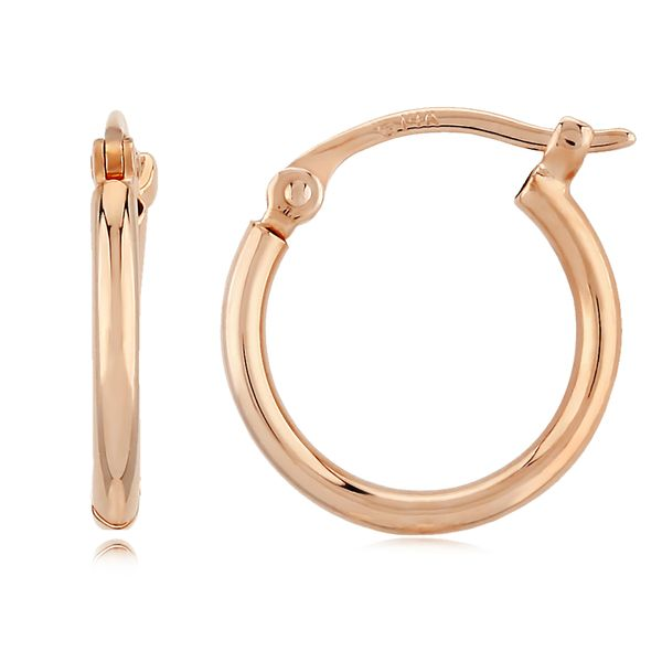 14K Rose Gold Small Tube Hoop Earrings Quality Gem LLC Bethel, CT