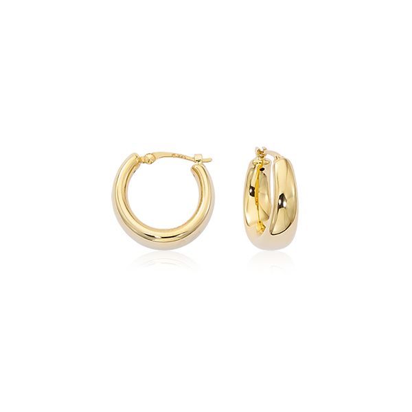 14K Yellow Gold Small Tapered Hoop Earrings Quality Gem LLC Bethel, CT
