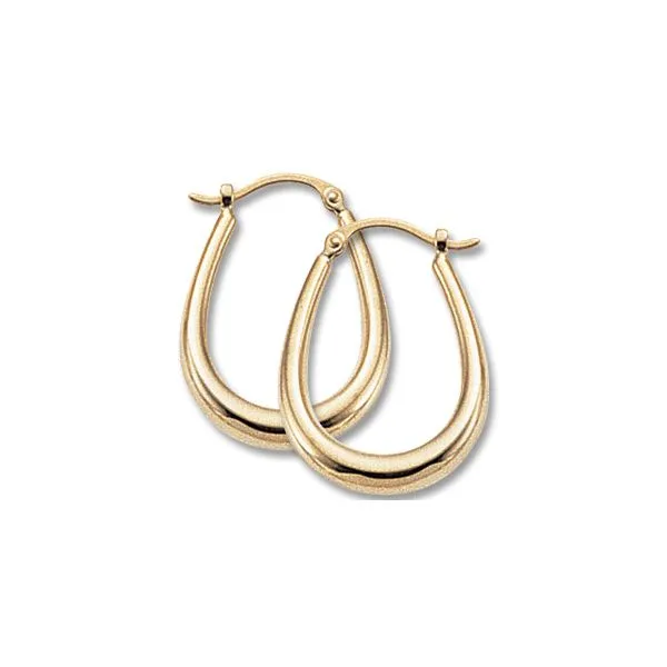 14K Yellow Gold U-Shape Hoop Earrings Image 2 Quality Gem LLC Bethel, CT