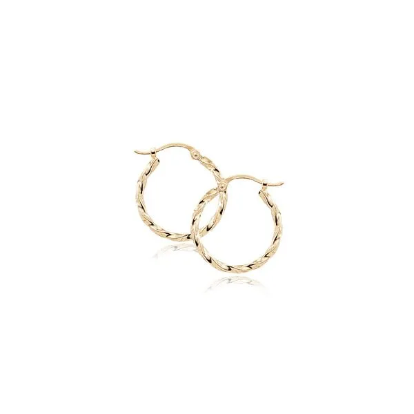 14K Yellow Gold Medium Twisted Hoop Earrings Quality Gem LLC Bethel, CT