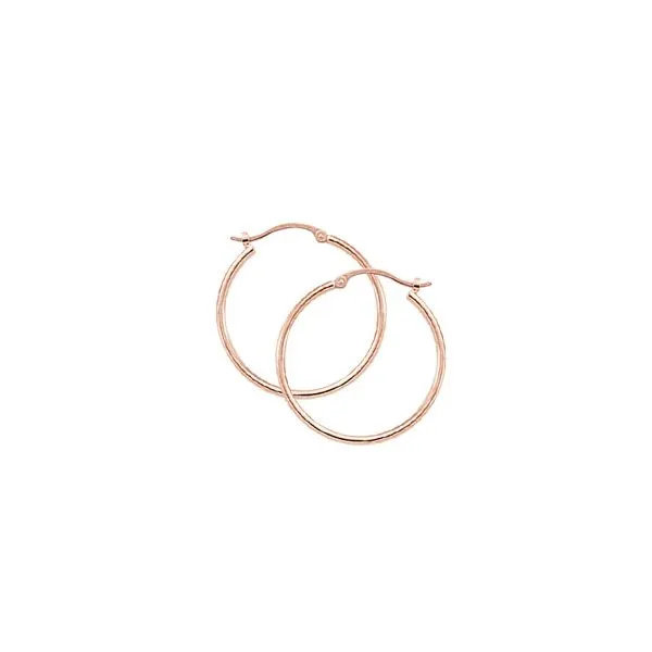 14K Rose Gold Medium Tube Hoop Earrings Quality Gem LLC Bethel, CT