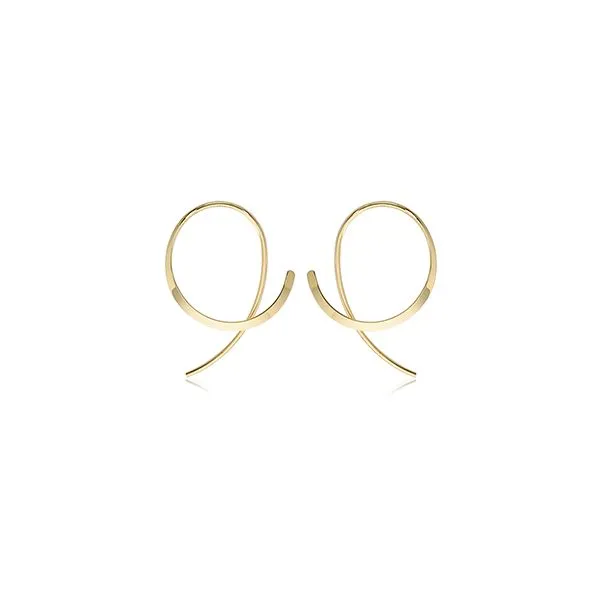 14 Karat Yellow Gold Stylish Polished Sweep Earrings Quality Gem LLC Bethel, CT