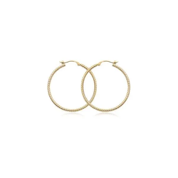 14K Yellow Gold Large Twisted Hoop Earrings Image 2 Quality Gem LLC Bethel, CT