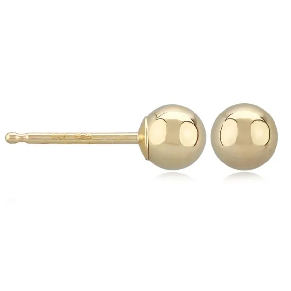 14K Yellow Gold 5mm Ball Stud Earrings Quality Gem LLC Bethel, CT