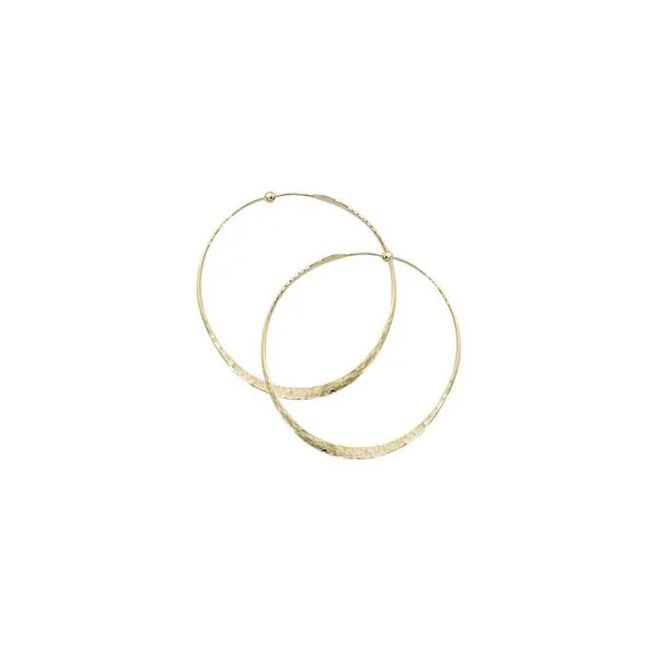 14K Yellow Gold Twist Hammered Hoop Earrings Quality Gem LLC Bethel, CT