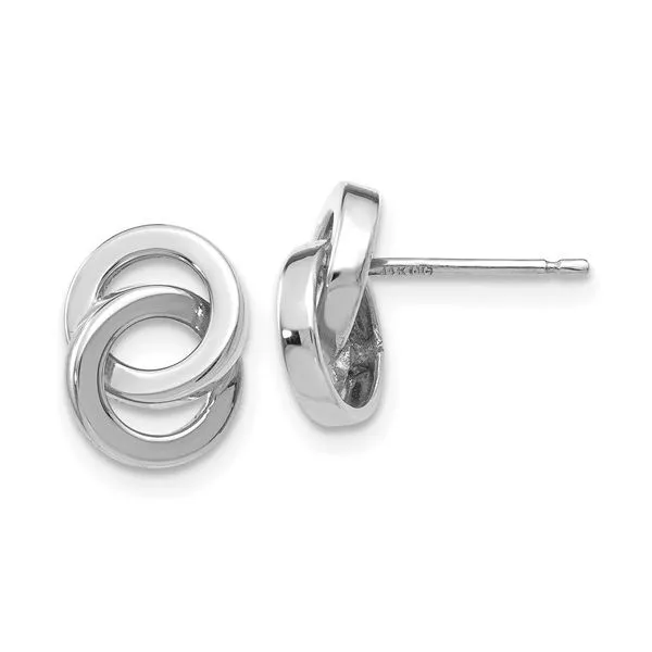 14K White Gold Double Circle Post Earrings Quality Gem LLC Bethel, CT