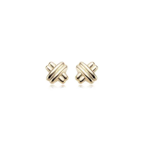 14K Yellow Gold Criss Cross Earrings Quality Gem LLC Bethel, CT