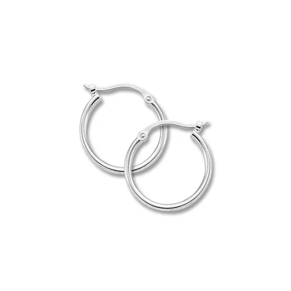 14K White Gold Small Tube Hoop Earrings Quality Gem LLC Bethel, CT