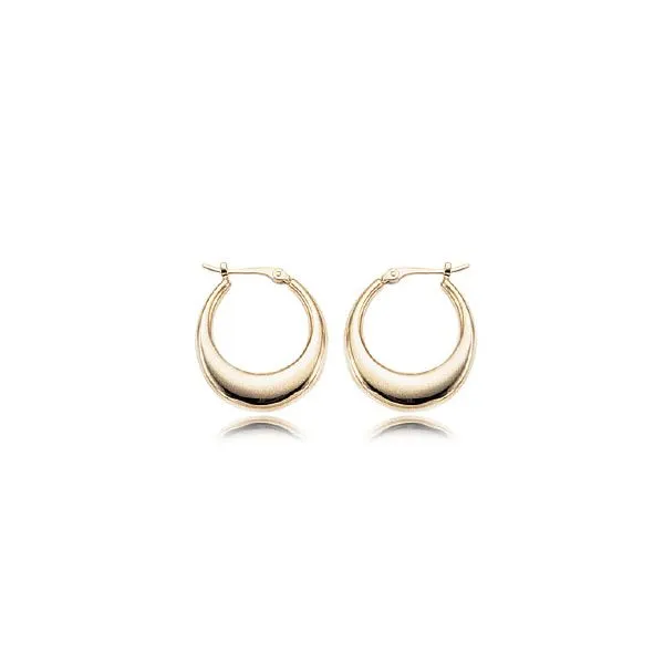 14K Yellow Gold Small Polished Hoop Earrings Quality Gem LLC Bethel, CT
