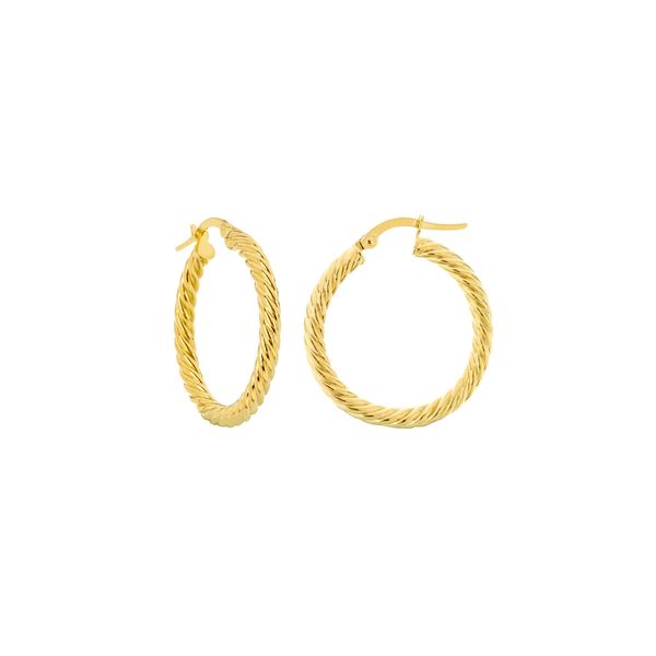 14K Yellow Gold Twisted Rope Hoop Earrings Quality Gem LLC Bethel, CT