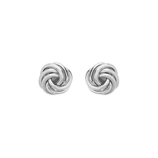 14K White Gold Rosetta Knot Stud Earring Quality Gem LLC Bethel, CT