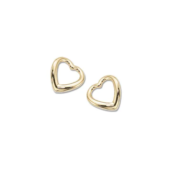 14K Yellow Gold Open Heart Earrings Quality Gem LLC Bethel, CT