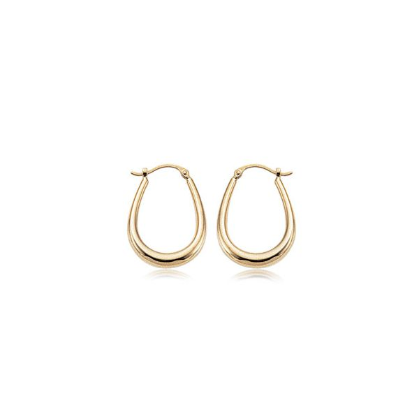 14K Yellow Gold U-Shape Hoop Earrings Quality Gem LLC Bethel, CT