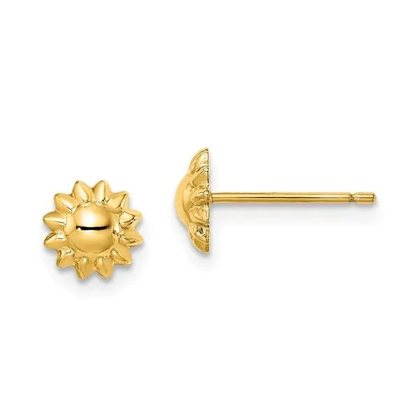 14K Yellow Gold Sunflower Stud Earrings Quality Gem LLC Bethel, CT
