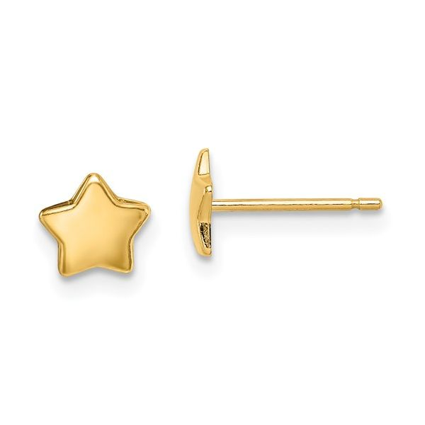 14K Yellow Gold Star Earrings Quality Gem LLC Bethel, CT