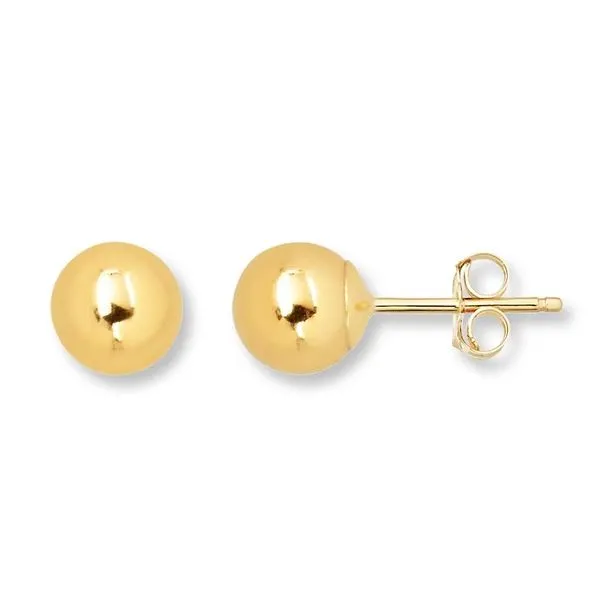 14K Yellow Gold 6mm Ball Stud Earrings Quality Gem LLC Bethel, CT