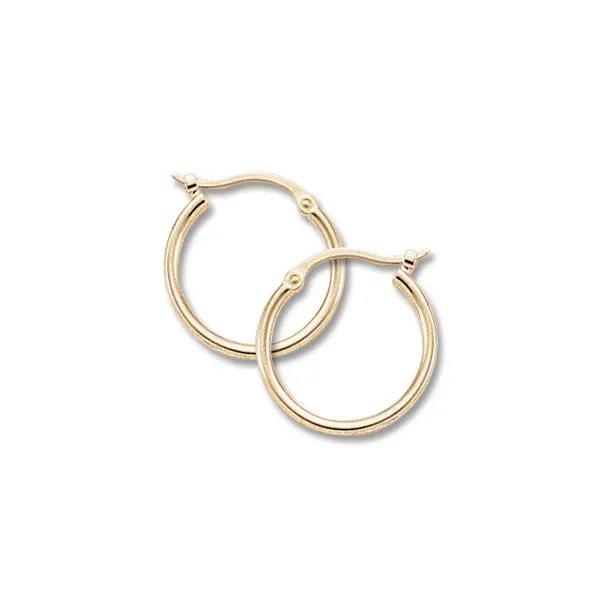 14K Yellow Gold Small Tube Hoop Earrings Quality Gem LLC Bethel, CT