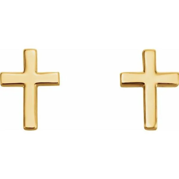 14K Yellow Gold Cross Earrings Quality Gem LLC Bethel, CT