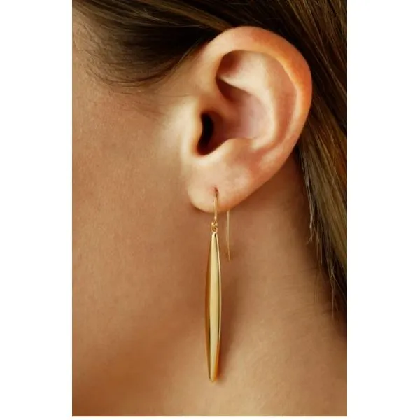 14K Yellow Gold Earrings Image 2 Quality Gem LLC Bethel, CT