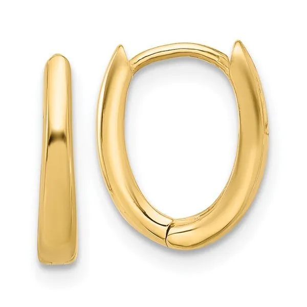 14K Yellow Gold Oval Hinged Hoop Earrings Quality Gem LLC Bethel, CT