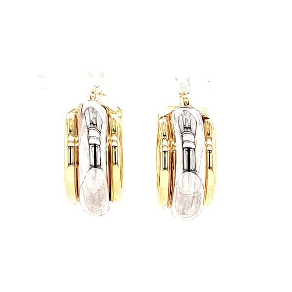 14K Two Tone Wide Hoop Earrings Quality Gem LLC Bethel, CT