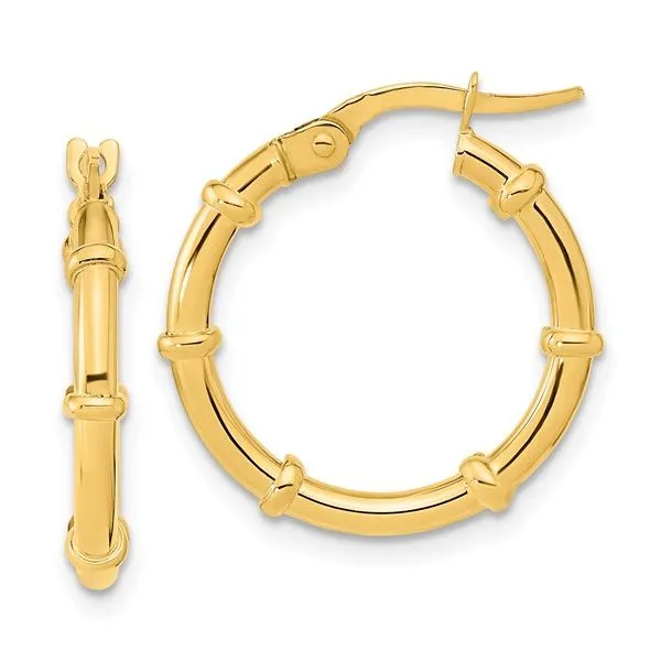 14K Yellow Gold Fancy Hoop Earrings Quality Gem LLC Bethel, CT
