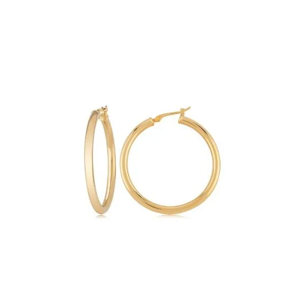 14K Yellow Gold 25mm Hoop Earrings Quality Gem LLC Bethel, CT