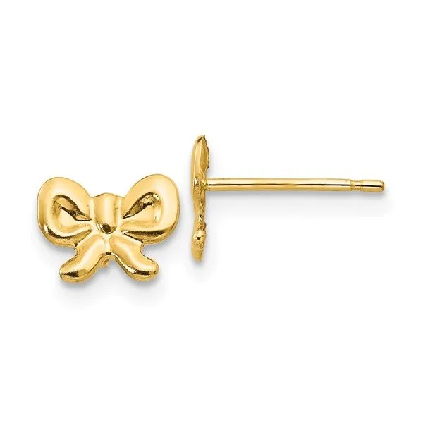 14K Yellow Gold Bow Earrings Quality Gem LLC Bethel, CT