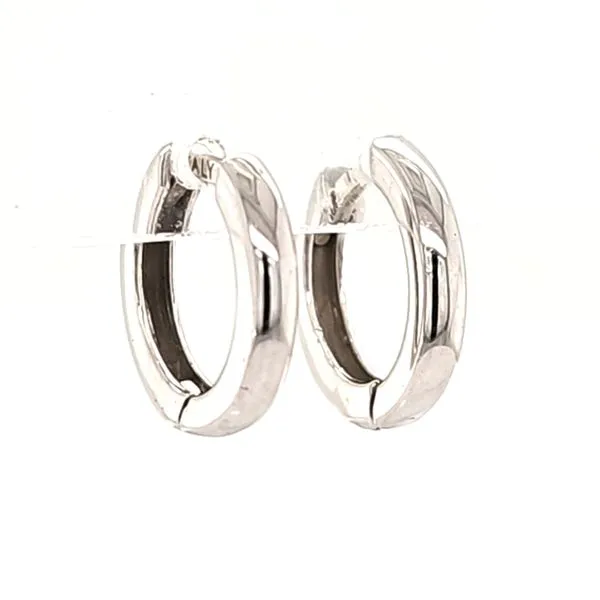 18K White Gold Huggie Hoop Earrings Quality Gem LLC Bethel, CT