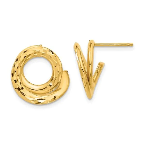 14K Yellow Gold Intertwined Circles Earrings Quality Gem LLC Bethel, CT