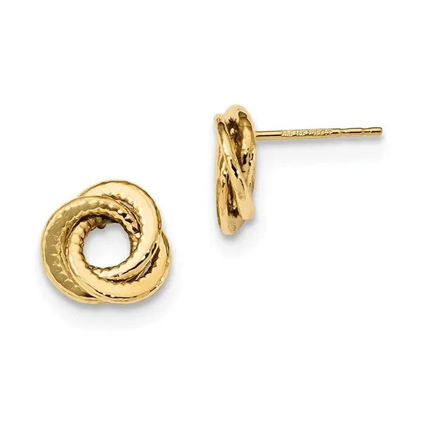 14K Yellow Gold Love Knot Earirngs Quality Gem LLC Bethel, CT