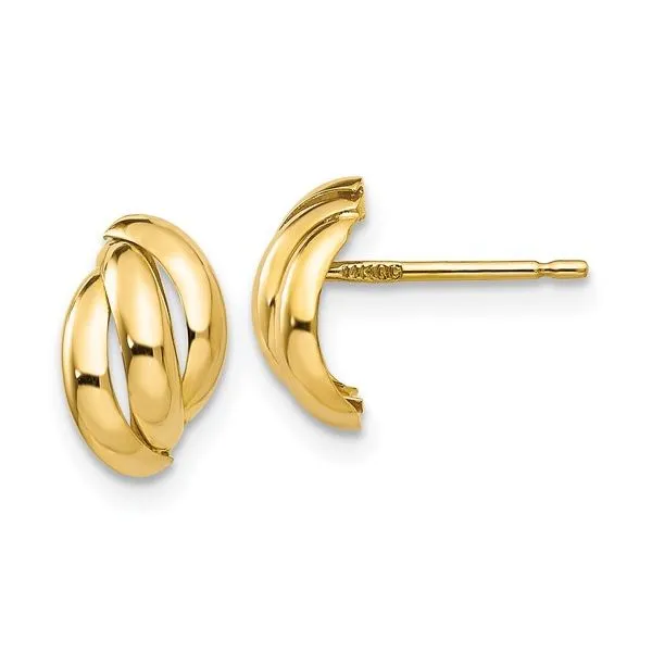 14K Yellow Gold Fancy Post Earrings Quality Gem LLC Bethel, CT