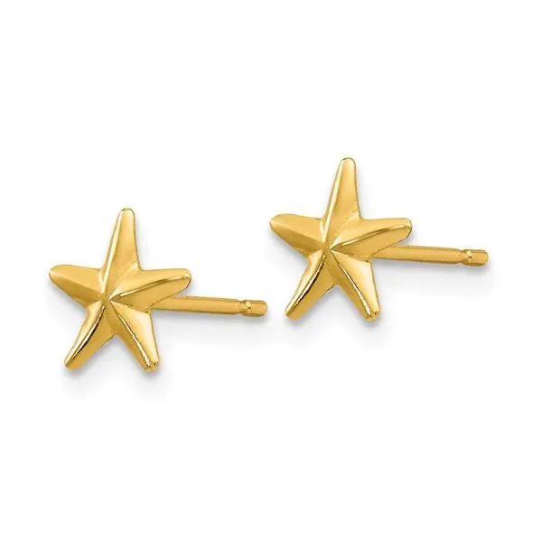 14K Yellow Gold Star Stud Earrings Quality Gem LLC Bethel, CT