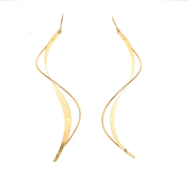 14K Yellow Gold Twist Dangle Earrings Quality Gem LLC Bethel, CT