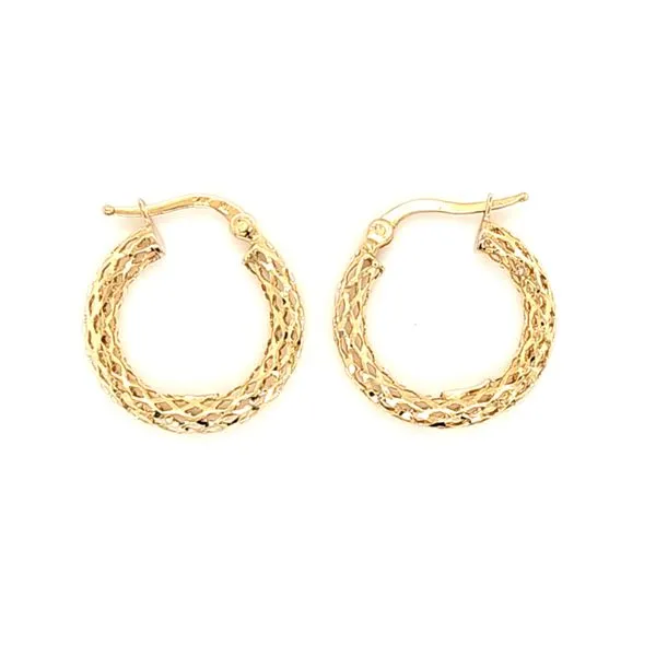 14K Yellow Gold Open Weave Hoop Earring Quality Gem LLC Bethel, CT