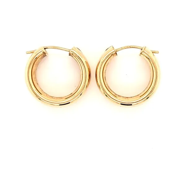 14K Yellow Gold Wide Huggie Hoop Earrings Quality Gem LLC Bethel, CT