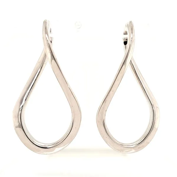 14K White Gold Twist Infinity Hoop Earrings Quality Gem LLC Bethel, CT