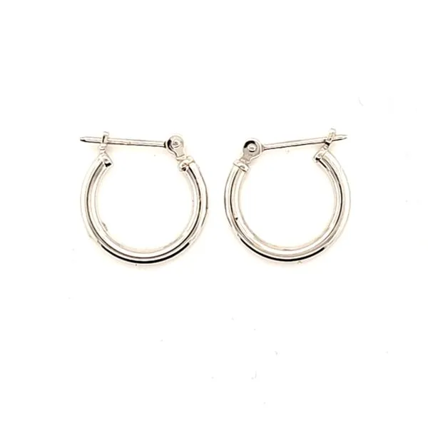 14K White Gold Mini Huggie Tube Hoop Earrings Quality Gem LLC Bethel, CT