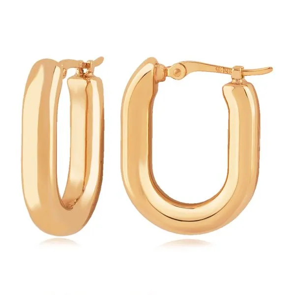14K Yellow Gold Tube U Hoop Earrings Quality Gem LLC Bethel, CT
