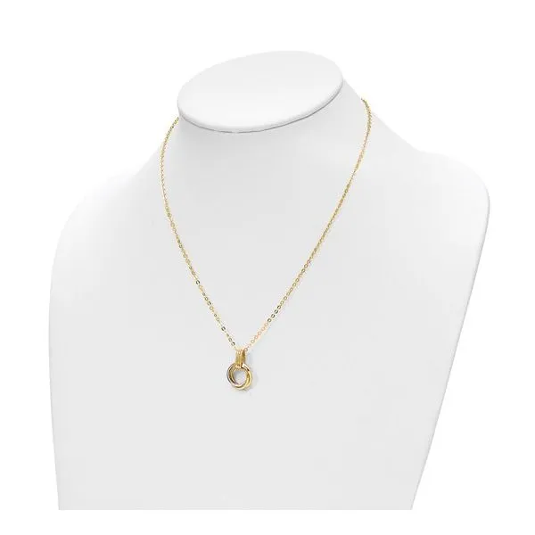 14K Two Tone Intertwined Circles Pendant Length 18 Inches Image 2 Quality Gem LLC Bethel, CT