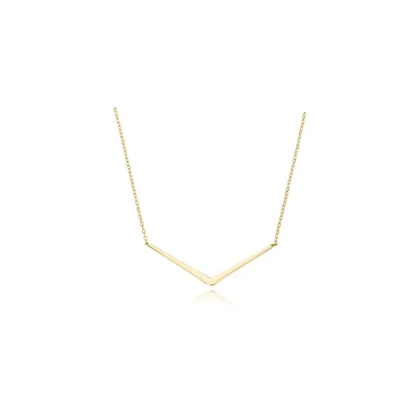 14K Yellow Gold V Bar Necklace Quality Gem LLC Bethel, CT