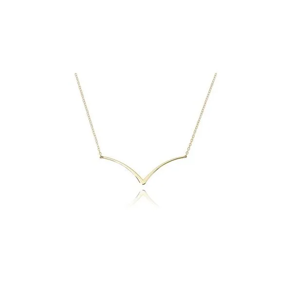 14K Yellow Gold V Bar Necklace Quality Gem LLC Bethel, CT