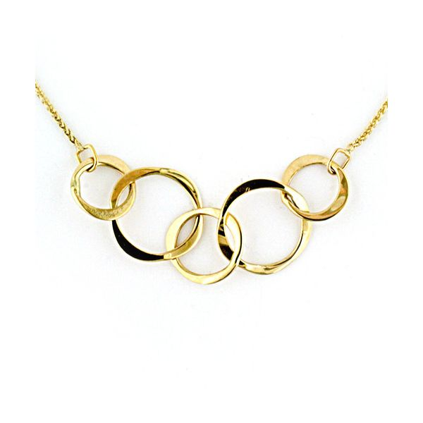 14K Yellow Gold 5 Circle Necklace Quality Gem LLC Bethel, CT