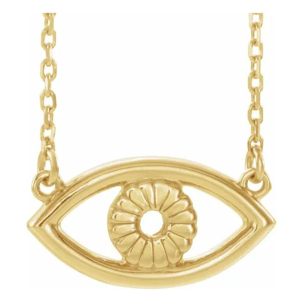 14K Yellow Gold Evil Eye Necklace Quality Gem LLC Bethel, CT