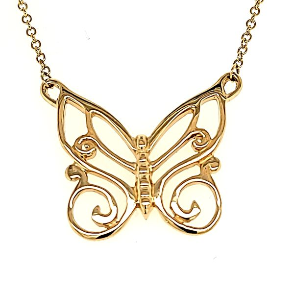 14K Yellow Gold Butterfly Necklace Quality Gem LLC Bethel, CT